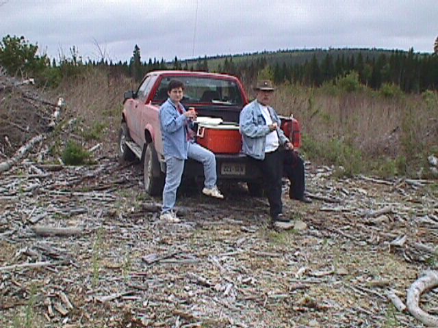 My father and Jenny having lunch after 2 hour drive in.