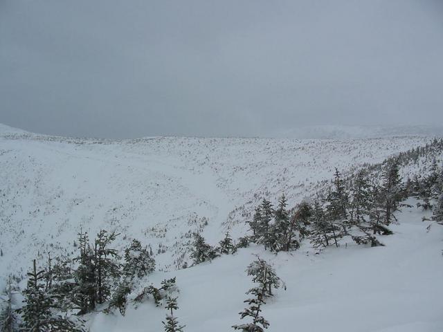 NE view where nearby trail is faint but visible