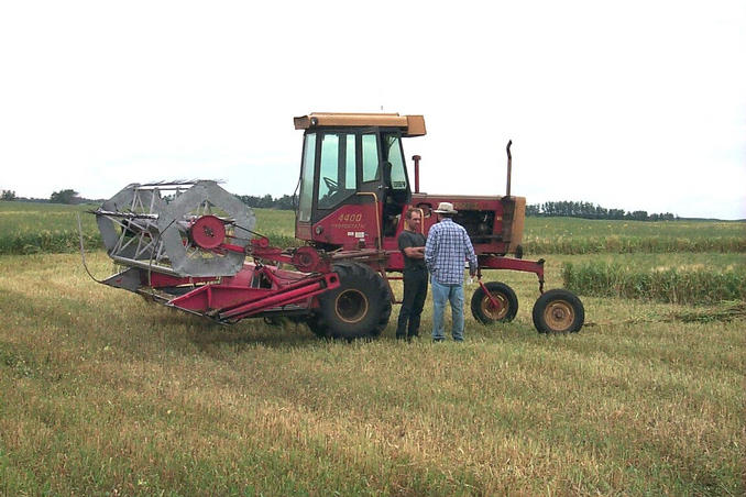 Seeking permission to walk into the adjacent wheat field.