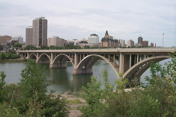 On our way we passed through Saskatoon, the city of bridges.