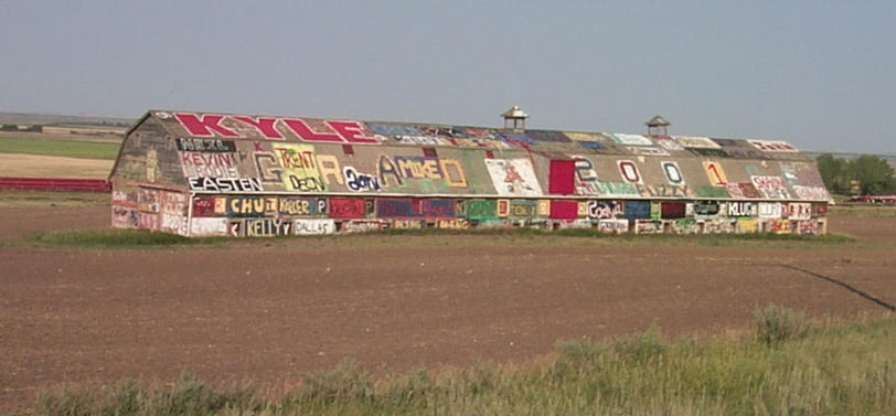 The Graduates of 2001 "graffiti barn" just outside of Kerrobert.