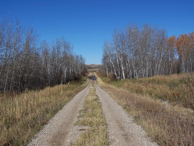 Muddy road about a kilometer north of the confluence.