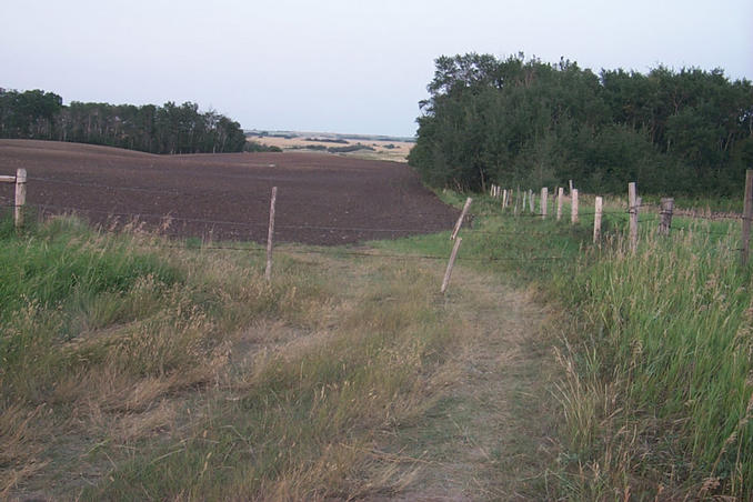 Looking east towards the confluence from our closest approach.