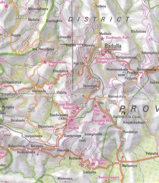 Detailkarte des Confluence Punkt 7° Nord, 81° Ost / Map of area around confluence