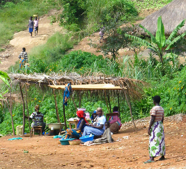 A little market on the side of the road