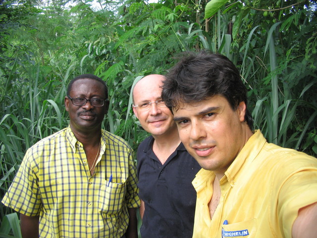 The team: from left Mr Echimane, Eric Cavaloc, Cassio Scomparin