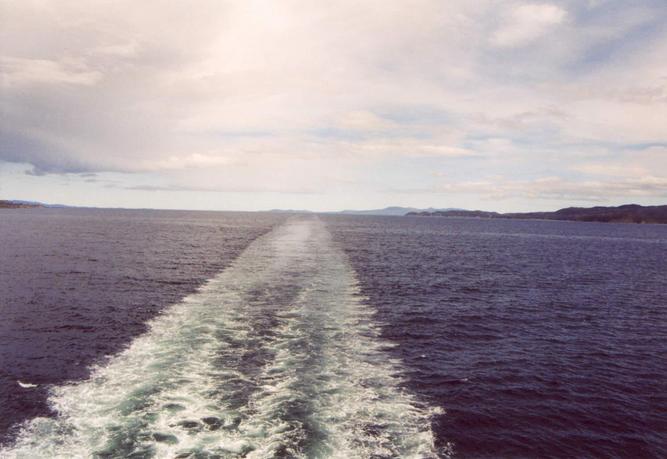 South: Foreground: Picton Island (left) and Navarino Island; background: the islands of Nueva (left) and Lennox (right)