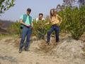 #9: Richard, Tony and Targ (left to right) at the confluence in the mandarin grove