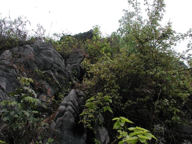 East - the rock cliff going up to the peak