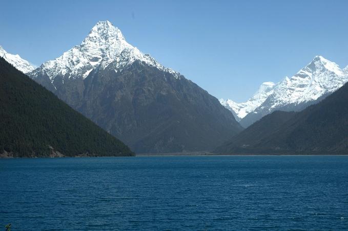 A view toward the western end of the Basomtso lake