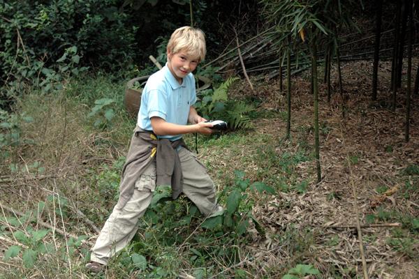 Right on the spot! GPS is reading all zeros in the minutes. (Sorry for showing the boy)