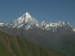 #1: Siguniang Shan (Four Maidens' Mountain) - this view was the closest we came to the confluence, 2 km away.