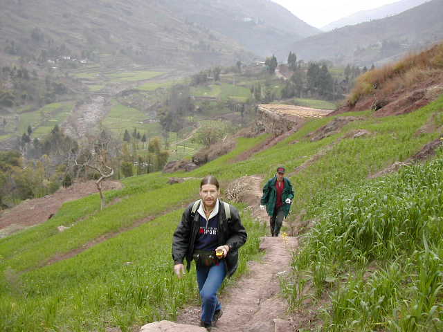 Targ Parsons (front) and Richard Jones on the trail to the Confluence Point