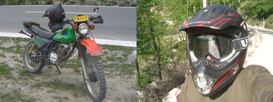 Trusty 125cc motorcycle.  I drew many stares from the locals.  Helmets are for sissies around here. Safety first, though.