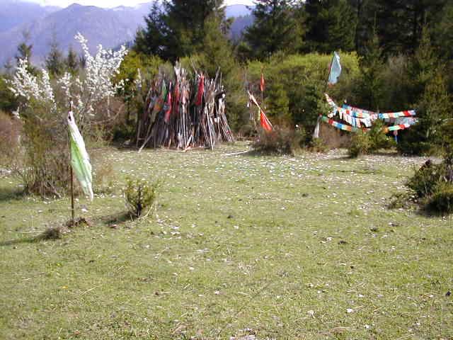 Tibetan Prayer Flags marking a sacred spot