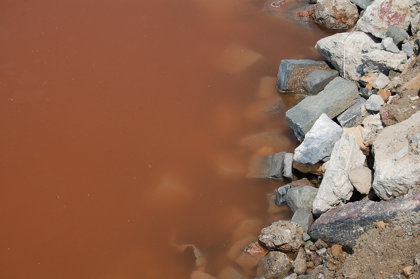 Dodgy looking water to the right of the track