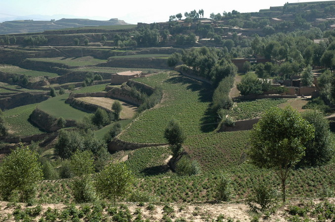 A view of the nearby village from the monuement