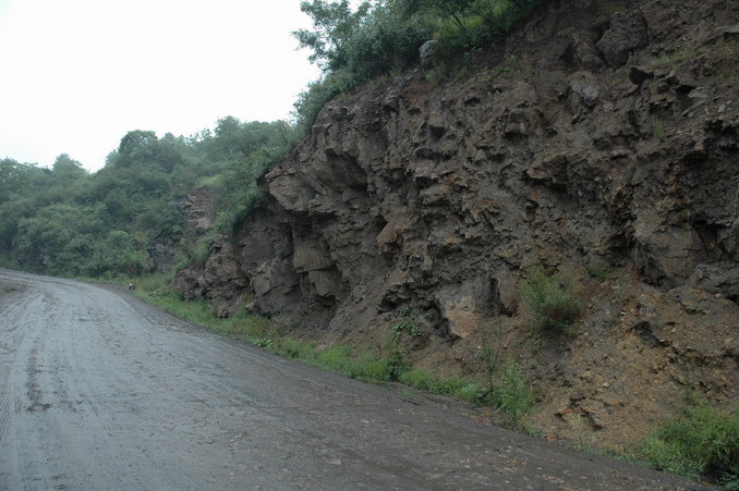 Confluence point located on the road - looking toward west