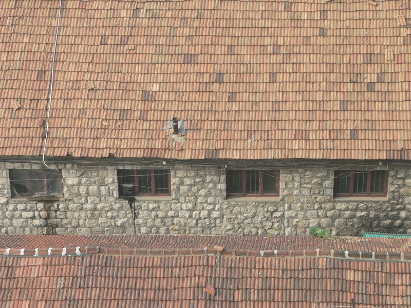 The view from our Yíyuán Hotel window: an attractive stone building