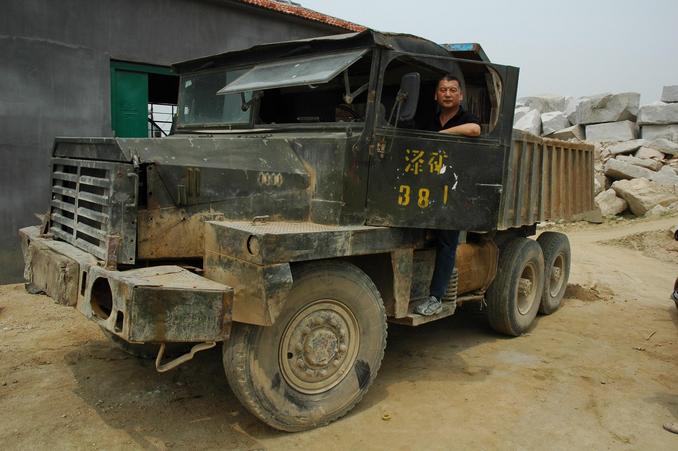 The heavy duty Russian truck - able to carry 10 ton block of rock