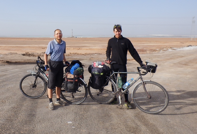 Oli and Rainer at the nearest point on the road