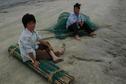 #7: Resting on the fishing net on the bank of the Confluence Pond