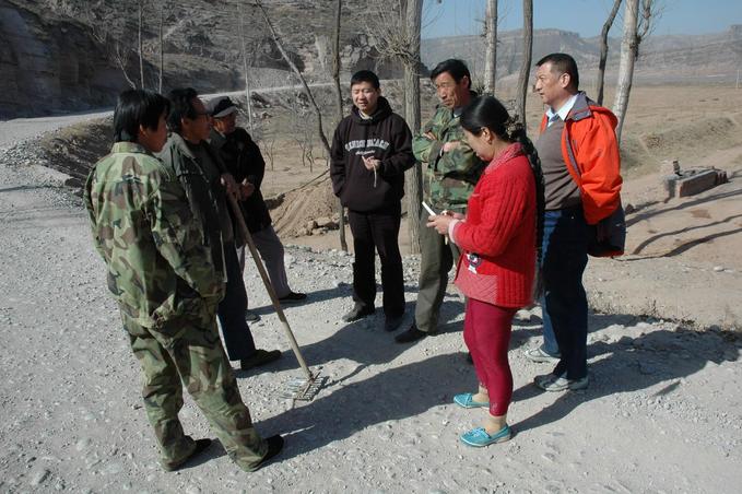 Chatting with the villagers