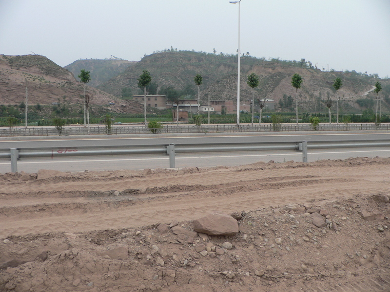 Facing south from the top of the embankment