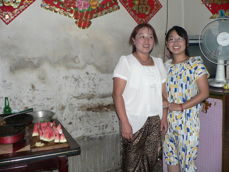 Ticket seller (right) and her mother