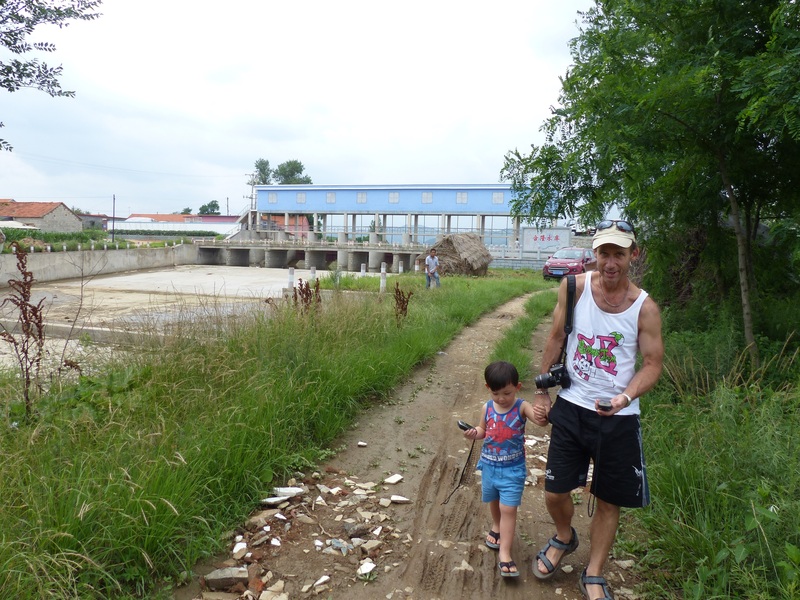 Peter and Andy heading down the track from the weir where we parked the car