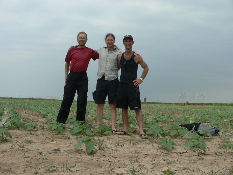 Confluence hunters - left to right, Rainer, Targ, and Peter