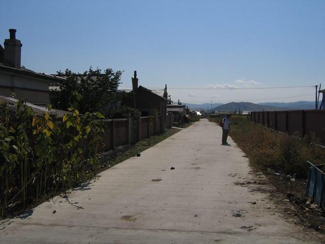 Facing south, North Korean hills visible