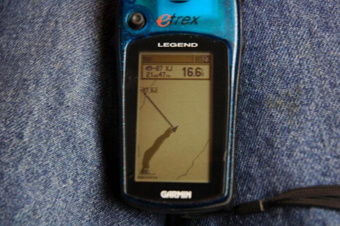 GPS mark at the northern end of Lake Kanas