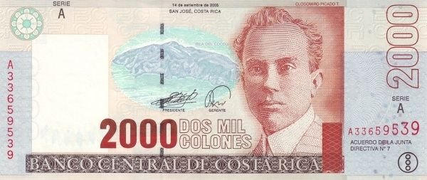 2000 Colones obverse