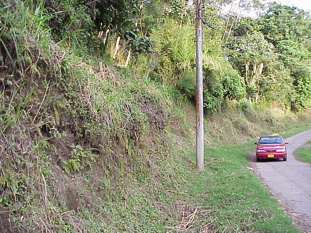 View to the east from the confluence; the actual point is literally on the cliff at left.