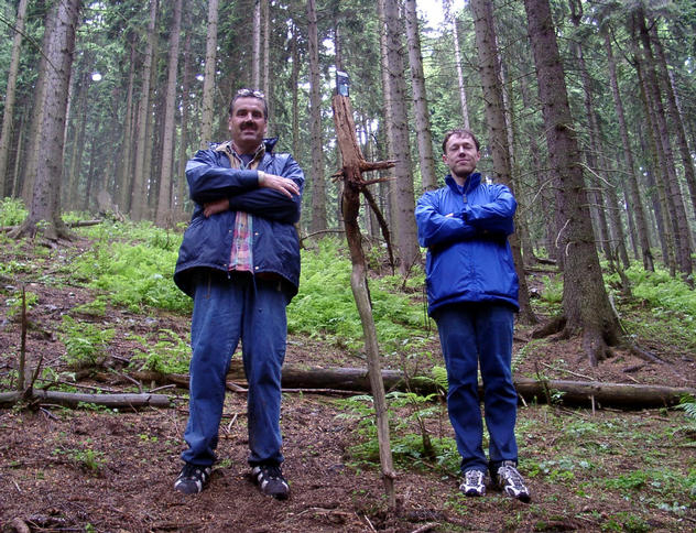 Hans and me standing beside the confluence