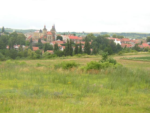 The town of Kourim. View from the hill to west.