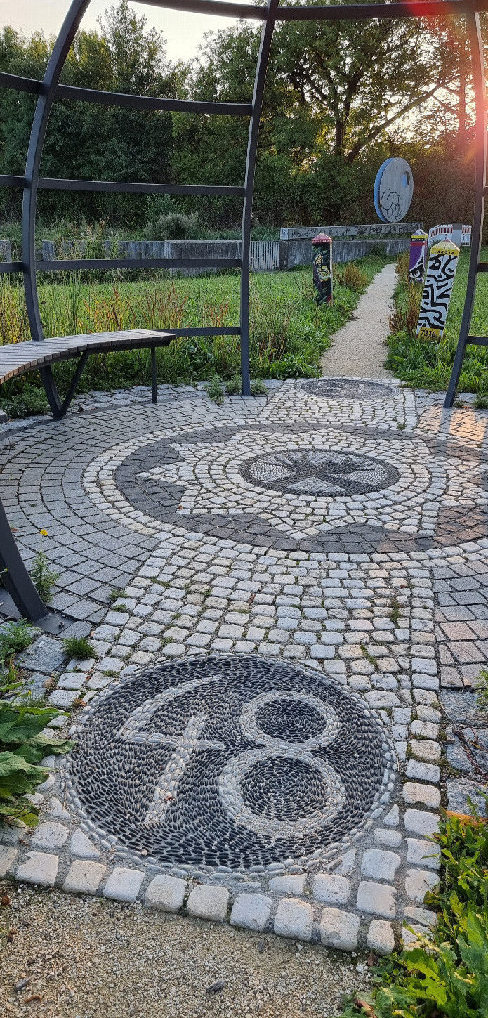 Gateway To Freedom - mosaic of river pebbles 