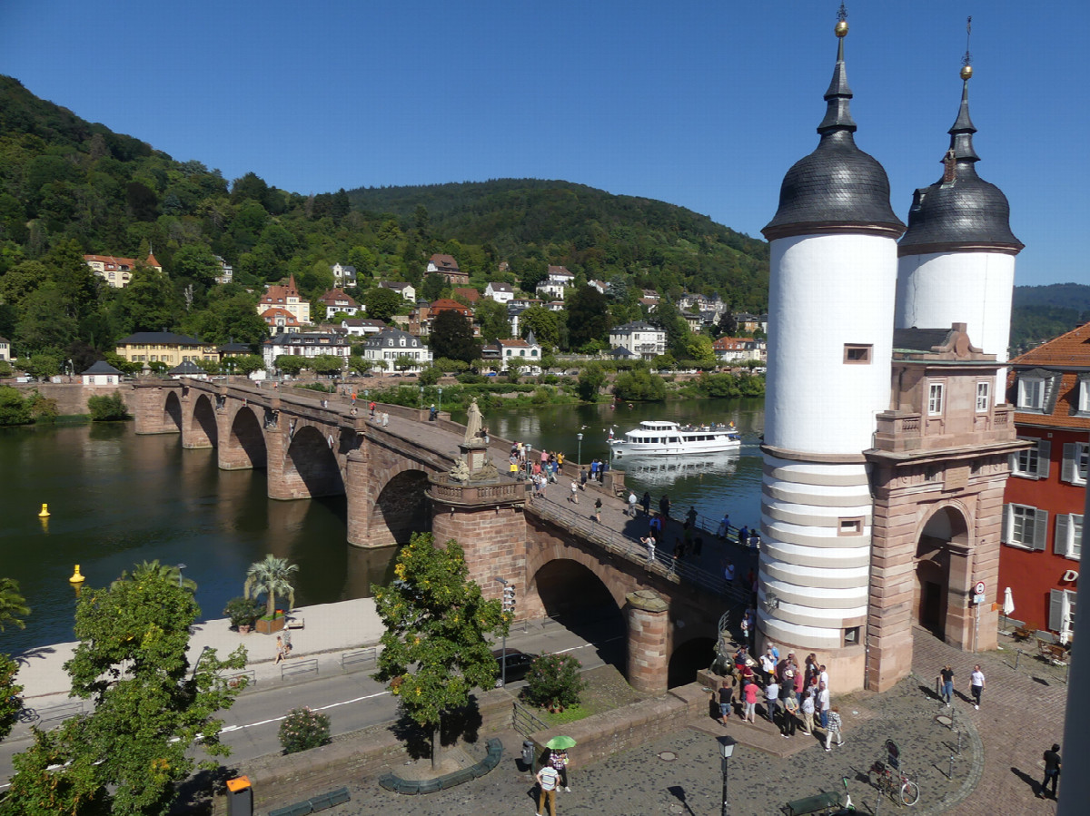 Bridge over the Neckar river in Heidelberg