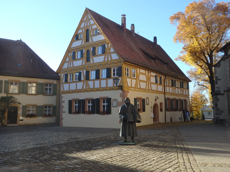 Memorial of Martin Lurther and the old Latin School in Weissenburg