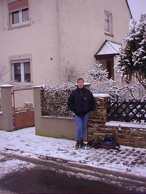 Donna in front of the confluence