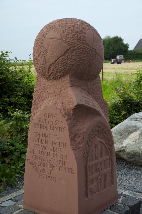 The "Mercatorpunkt" monument, just 125 meters from the confluence point