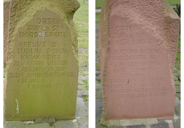 Inscriptions on landmark