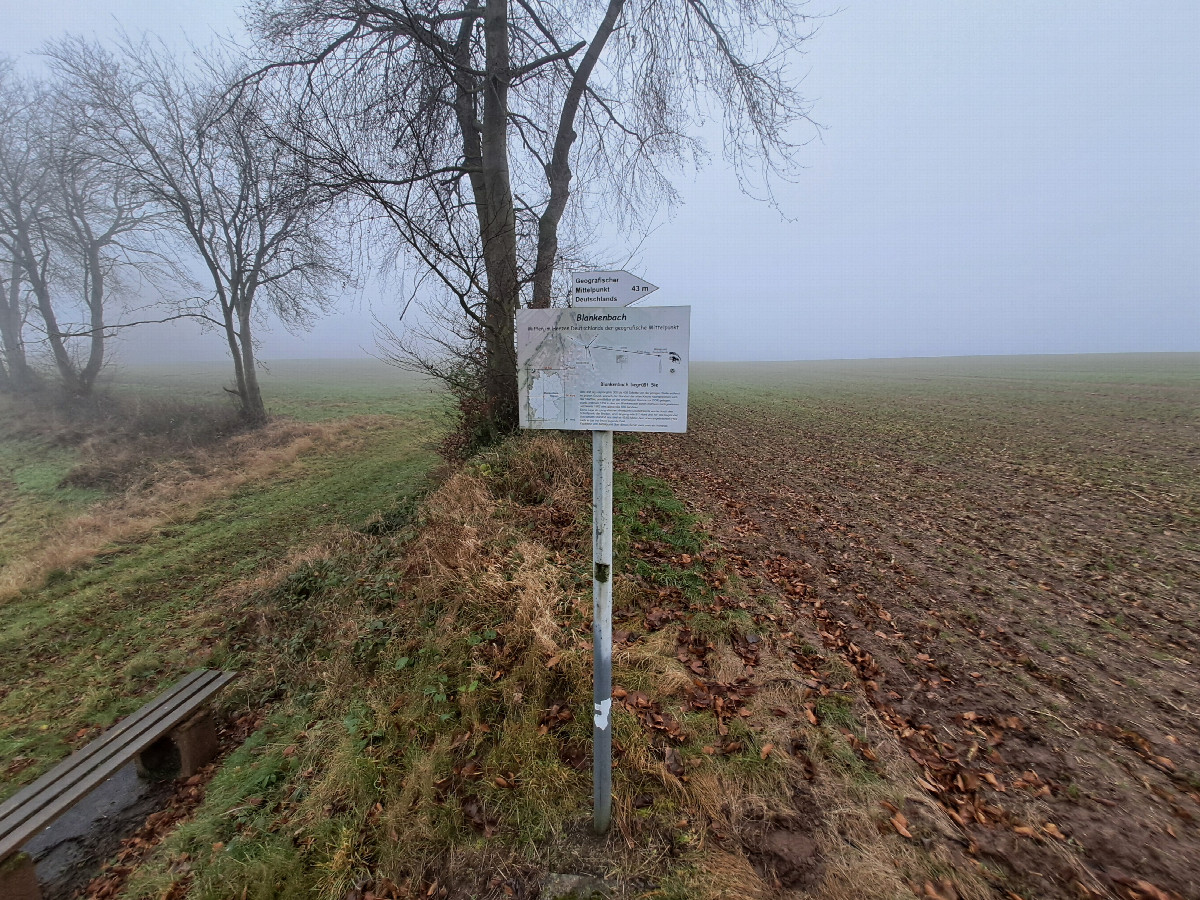 Sign marking the confluence point