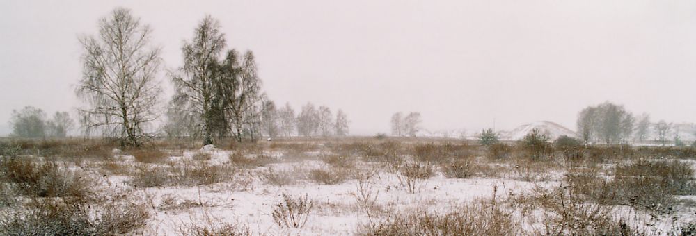 Panorama with disguised aircraft shelter (hill), view W