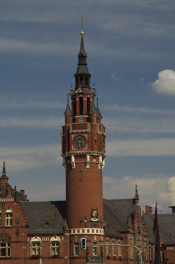 A beautiful clock tower in the town of Dahme, West of the confluence point