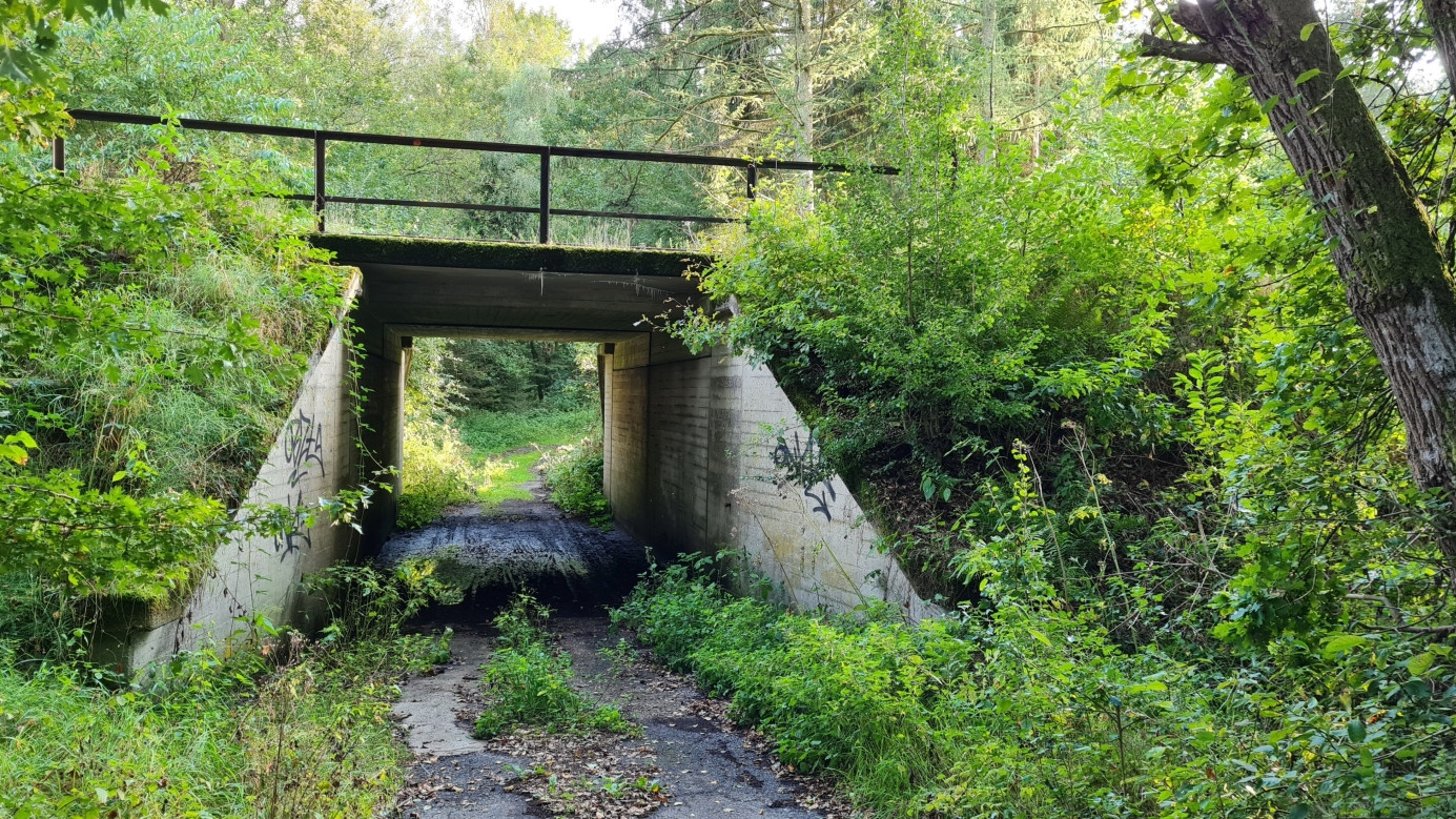 Railroad underpass, view from the north