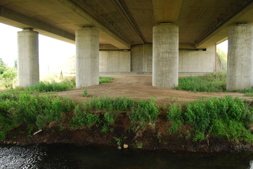 Motorway bridge with creek