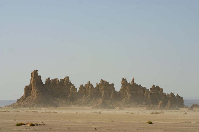 Limestone 'range' near the shore of Lake Abhé