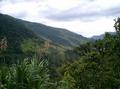 #8: View from the main road to Zamora to the other side of the valley. To reach the confluence the ridge on the left has to be climbed. There is a path visible in the middle of the picture. From there we started.